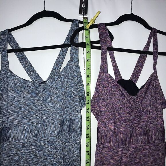 prAna Dresses XS Athletic Amaya Spacedye Purple & Blue Tank Shelf‎ Bra Lot Of 2 - Picture 11 of 12